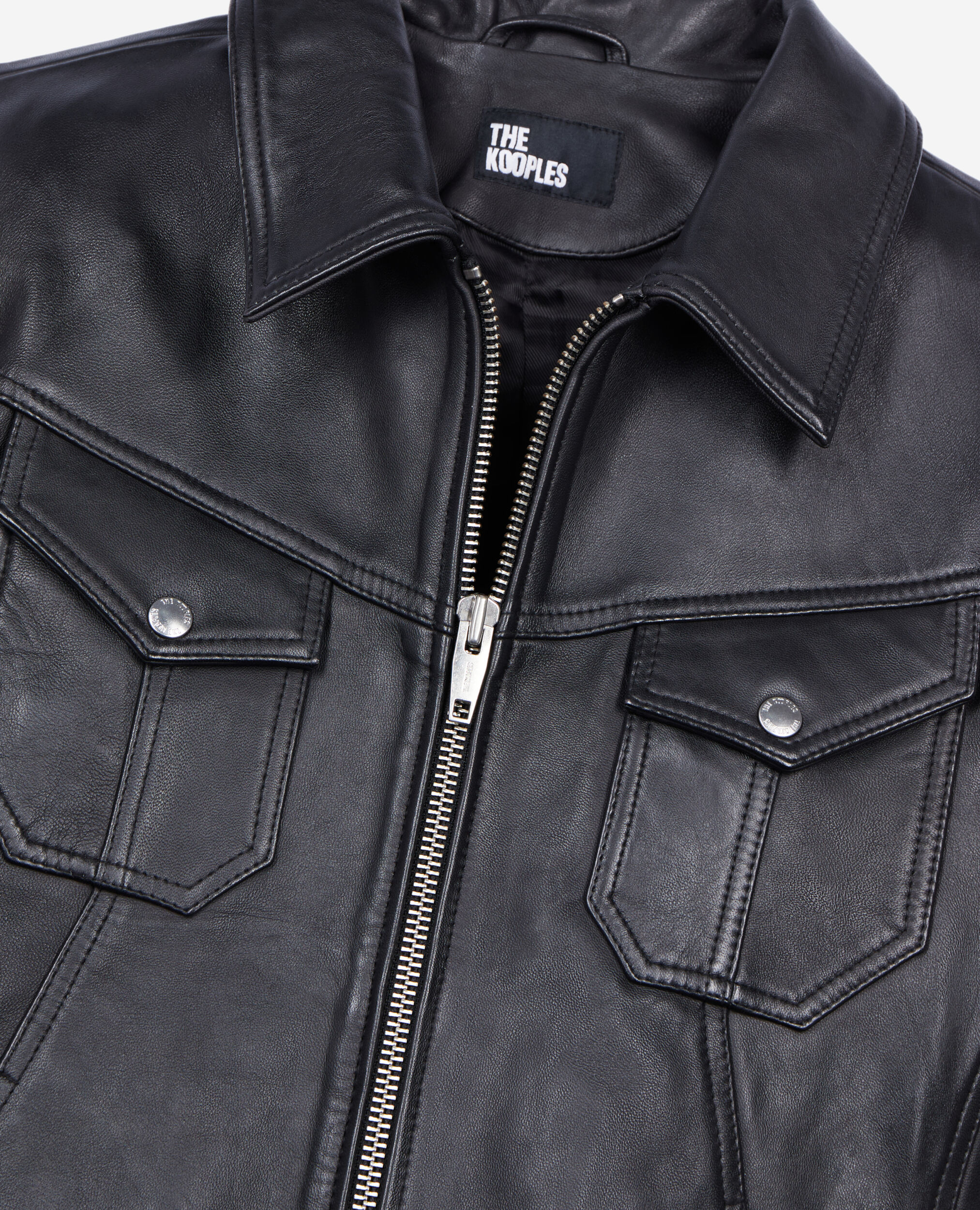 Black leather jacket, BLACK, hi-res image number null