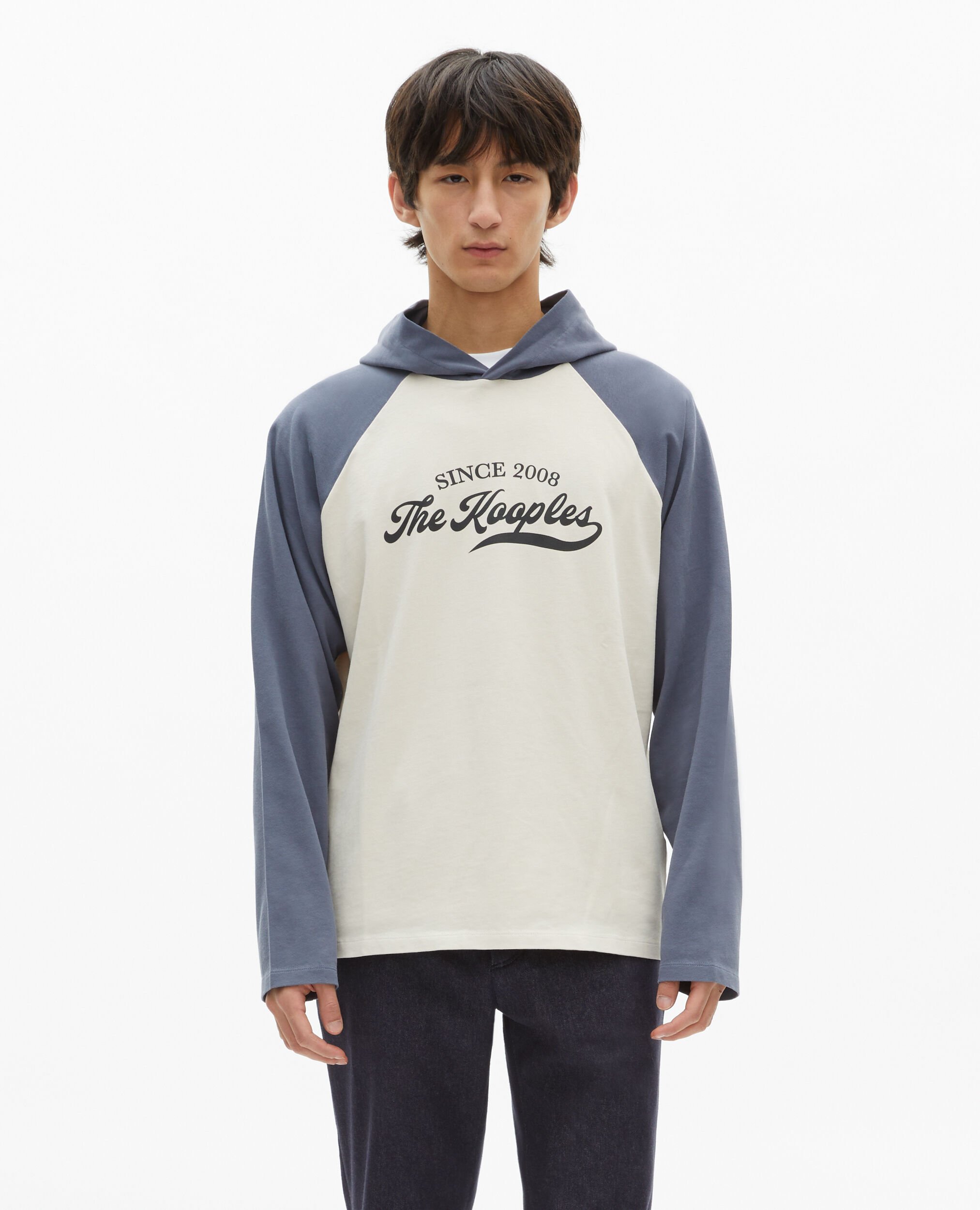 Long-sleeved T-shirt with beige logo, BEIGE GREY, hi-res image number null