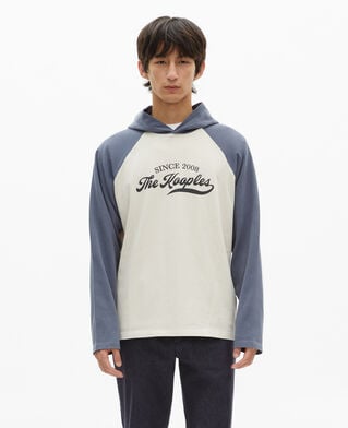 The Kooples MEN BEIGE GREY long-sleeved t-shirt with beige logo