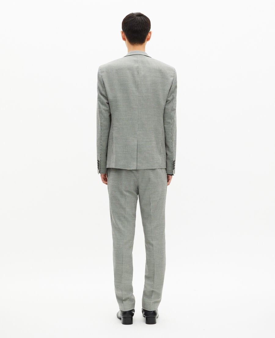 The Kooples HOMME BLACK GREY veste de costume en pied de poule noir et blanc