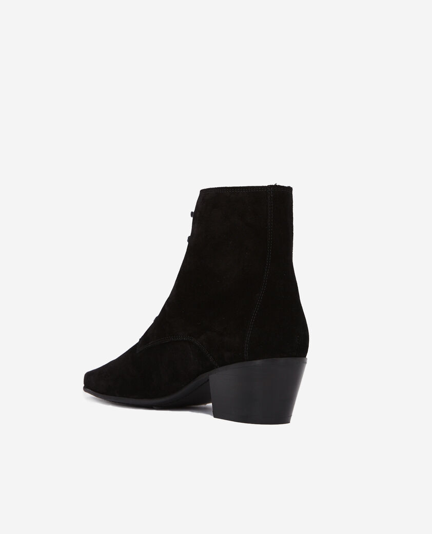 The Kooples WOMEN BLACK leather boots with black laces