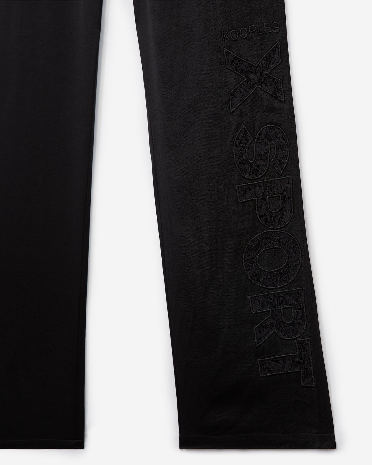 The Kooples WOMEN BLACK flowing black trousers with lace detailing