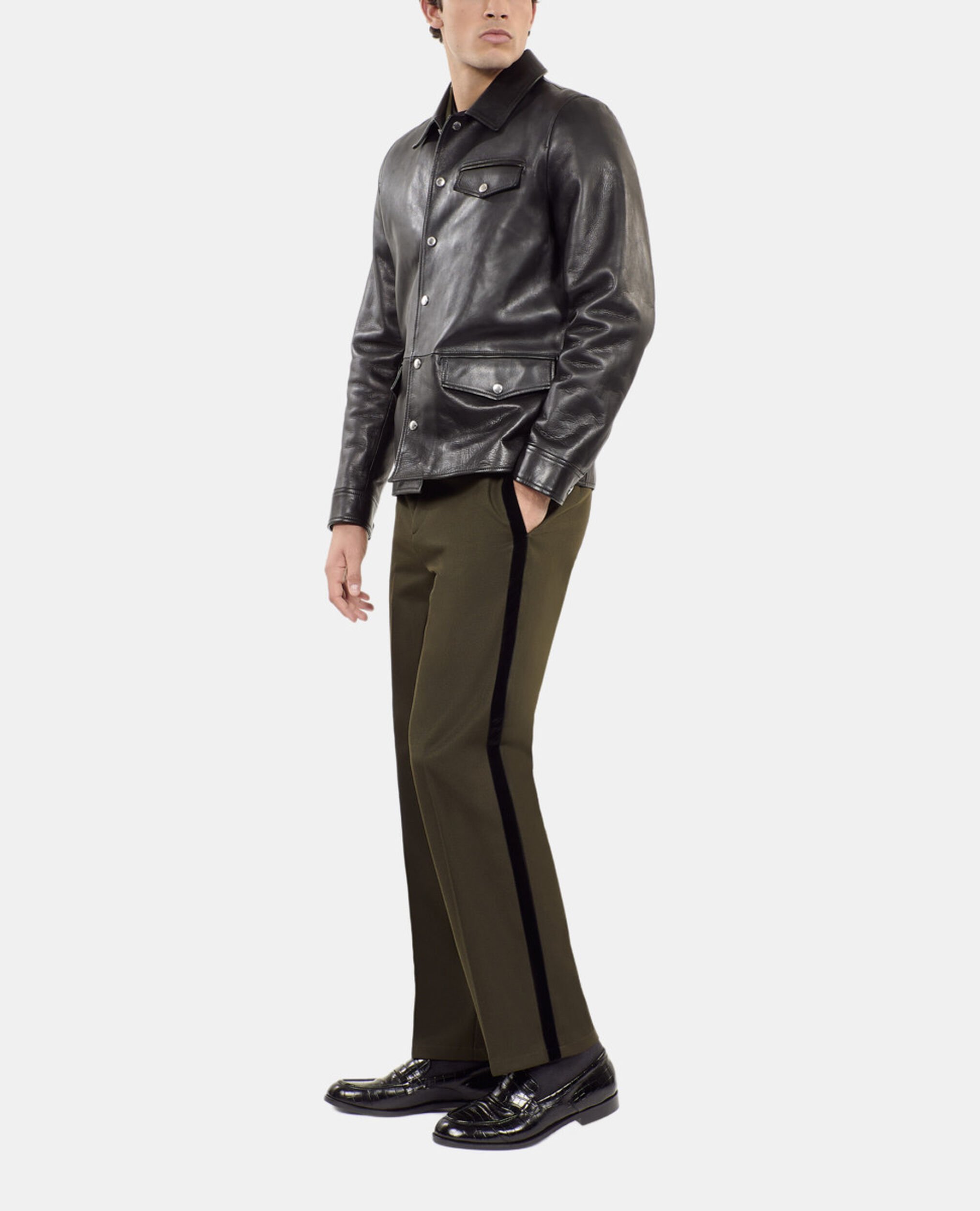 Black leather jacket, BLACK, hi-res image number null