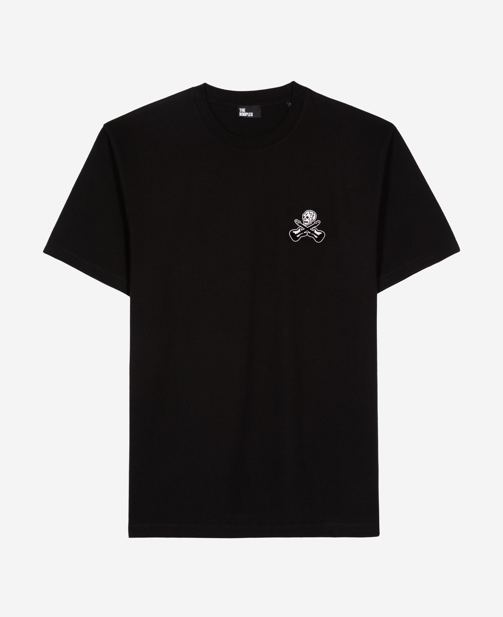 The Kooples HERREN BLACK schwarzes t-shirt mit beflockung