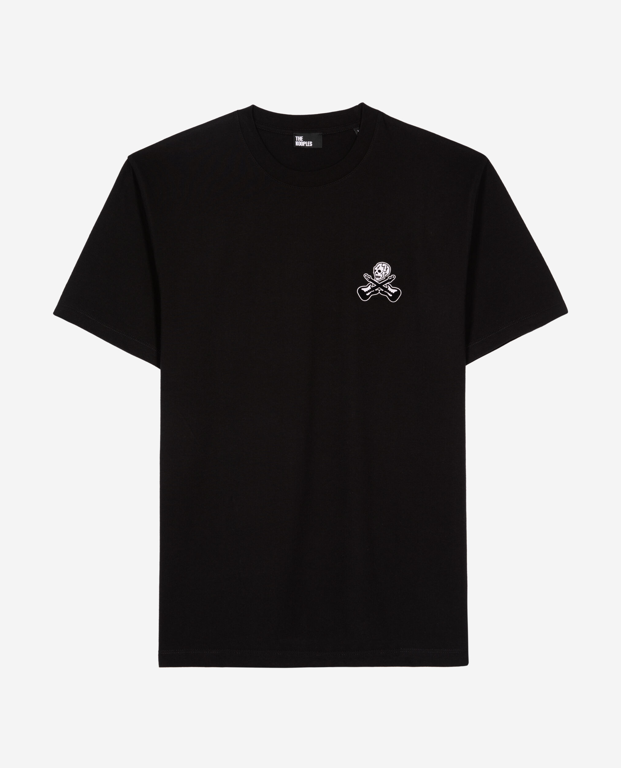 Schwarzes T-Shirt mit Beflockung, BLACK, hi-res image number null
