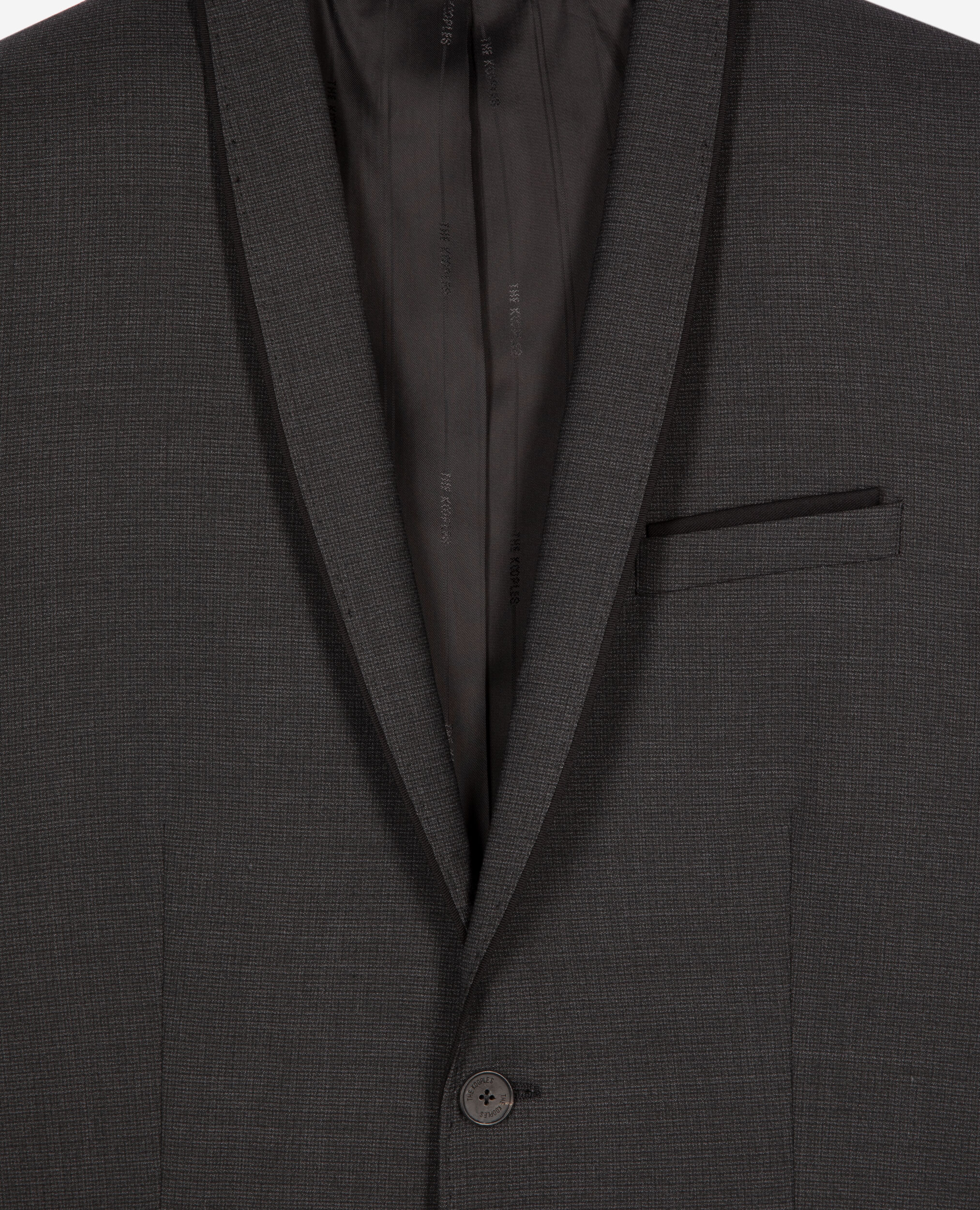 Schwarze karierte Anzugjacke aus Wollmischung, BLACK GREY, hi-res image number null