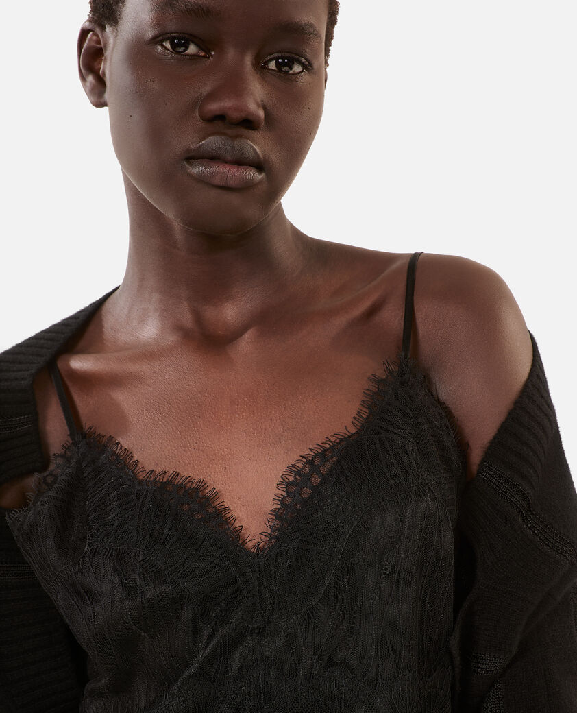 The Kooples WOMEN BLACK black camisole with lace details