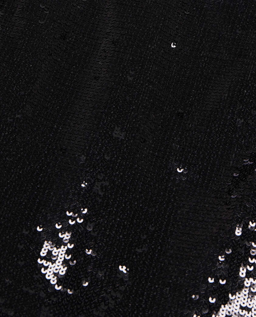 The Kooples WOMEN BLACK STONE short black sequin skirt