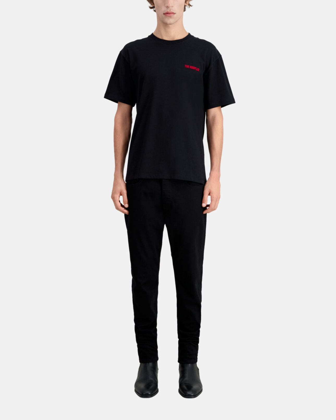 The Kooples HOMME BLACK t-shirt homme noir avec sérigraphie logo