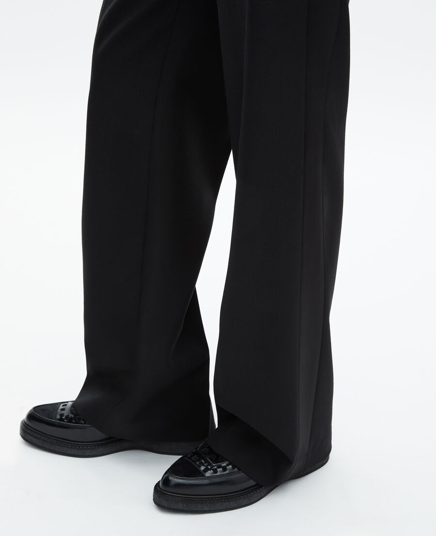 The Kooples WOMEN BLACK black wide-leg tuxedo pants