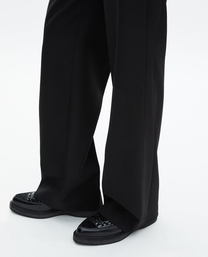 The Kooples WOMEN BLACK black wide-leg tuxedo pants