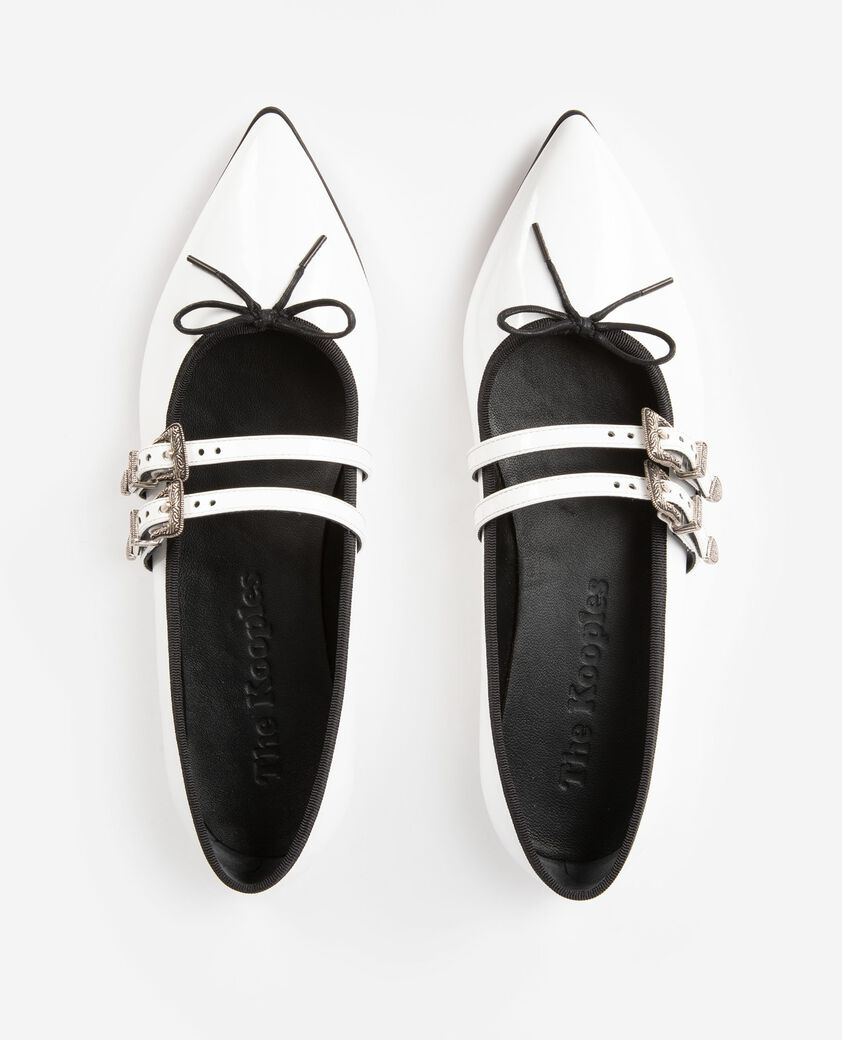 The Kooples MUJER WHITE bailarinas planas de piel blanca