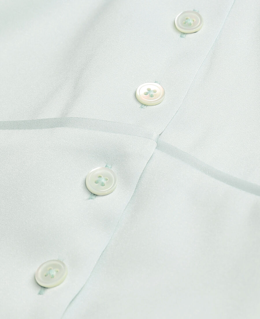 The Kooples FEMME GREEN WATER top court vert clair avec boutonnage