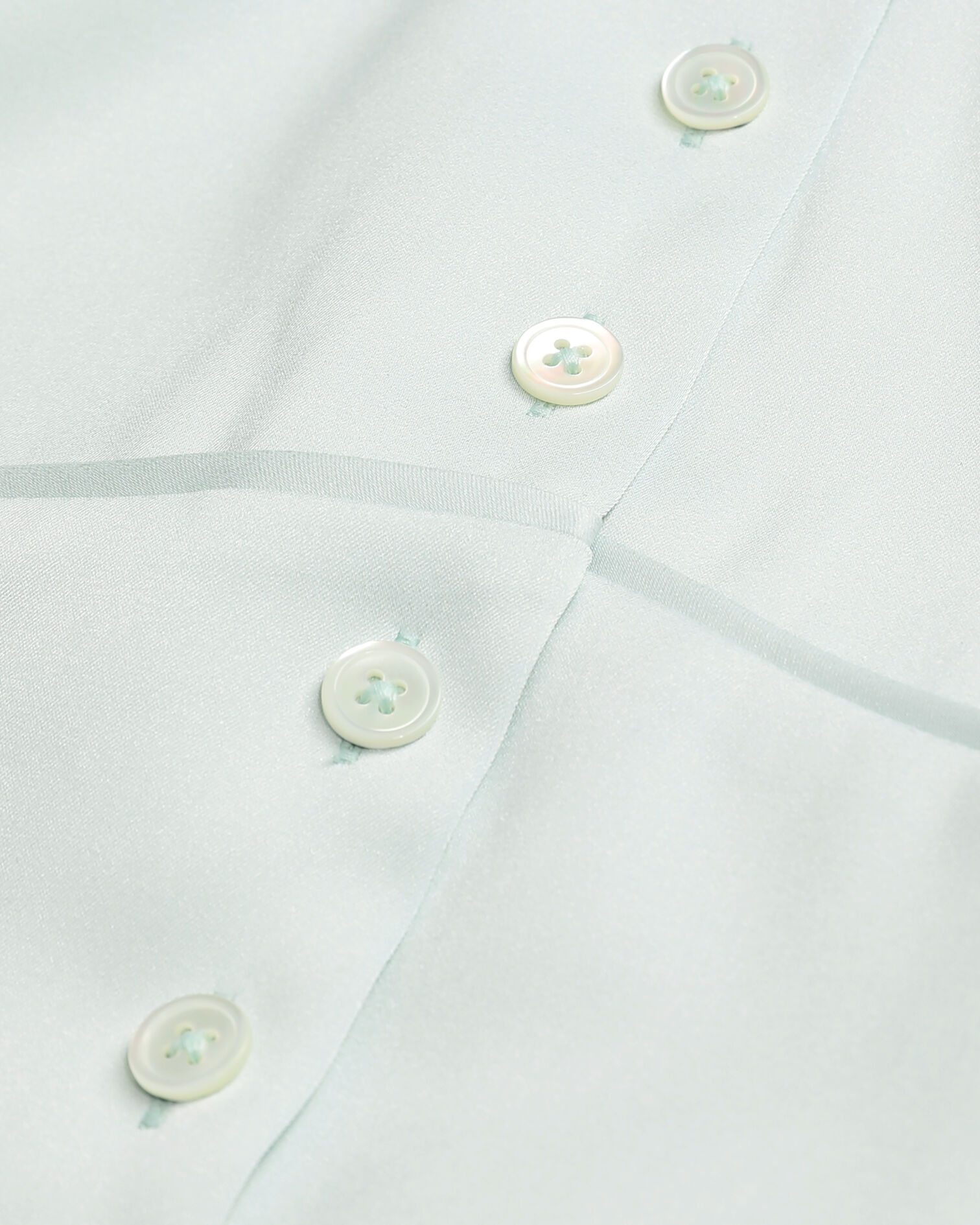 Short light green satin top with buttoning, GREEN WATER, hi-res image number null