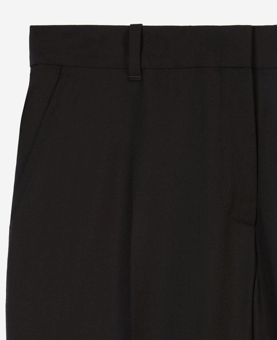 The Kooples WOMEN BLACK black straight-cut wool tailored trousers 