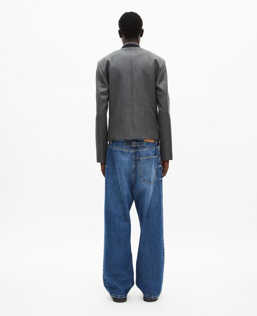 The Kooples MEN DARK GREY officer-style jacket in grey wool
