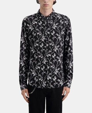 The Kooples HERREN BLACK WHITE bedrucktes hemd