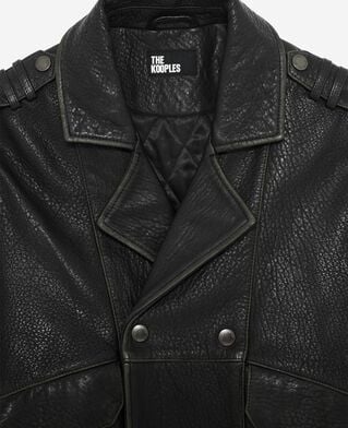 The Kooples MEN BLACK black leather jacket