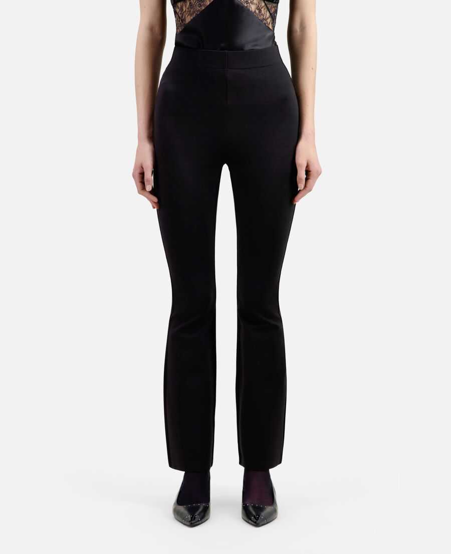 black flare trousers