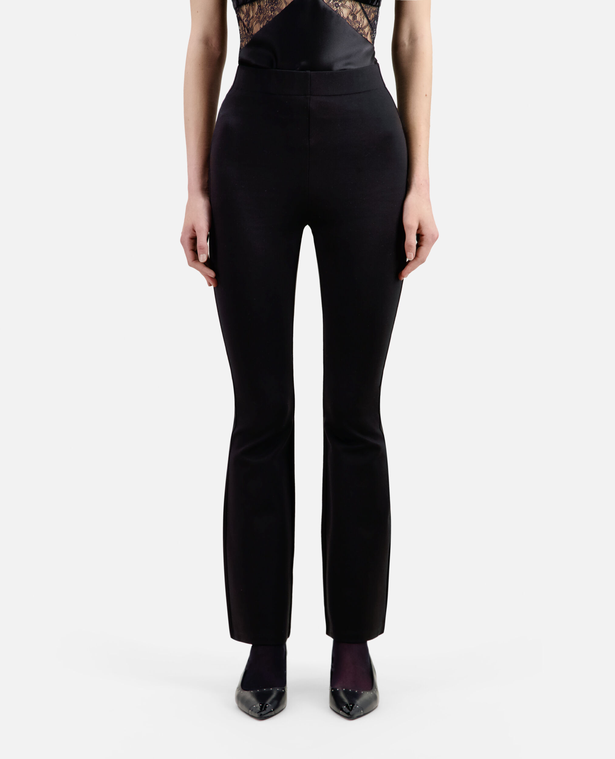 Black flare trousers, BLACK, hi-res image number null