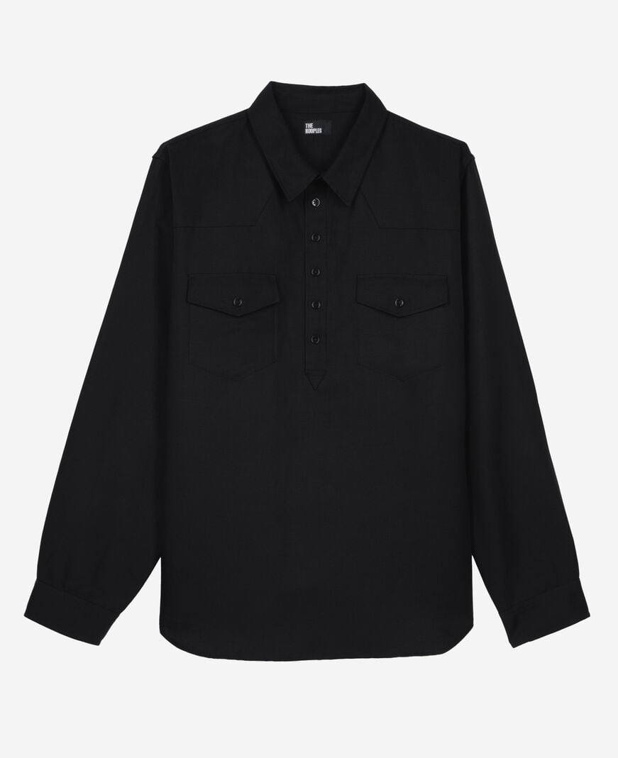 The Kooples HOMME BLACK chemise style polo noire