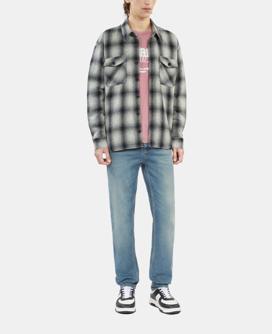 The Kooples H GREY BLACK checkered wool-blend overshirt jacket