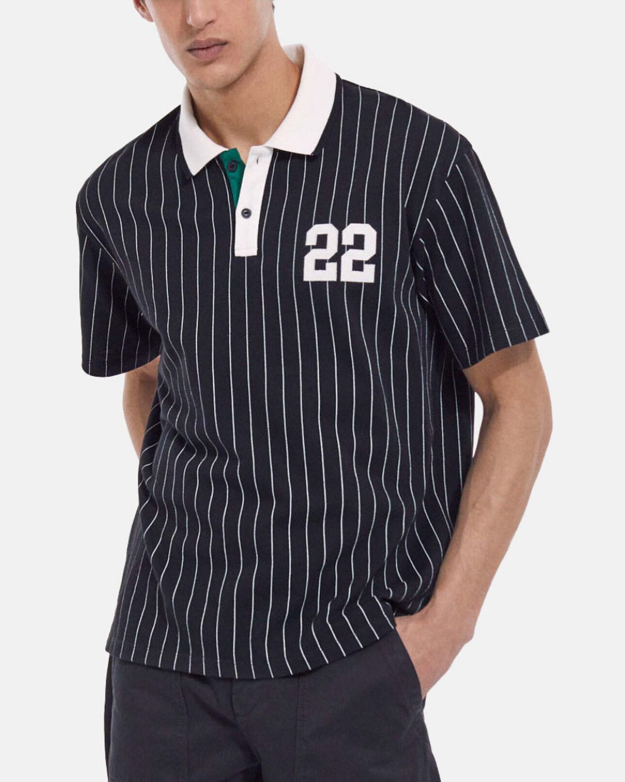 The Kooples MEN BLACK stripped polo