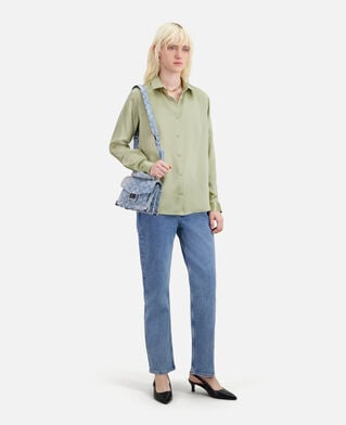 The Kooples WOMEN BLUE DENIM small emily blue denim bag with stars