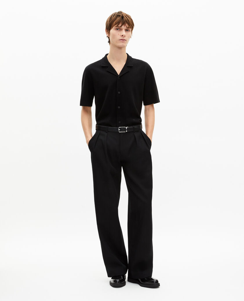 The Kooples HERREN BLACK kurzarmhemd aus schwarzem mesh