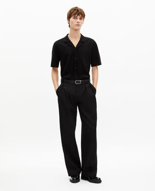 The Kooples HERREN BLACK kurzarmhemd aus schwarzem mesh