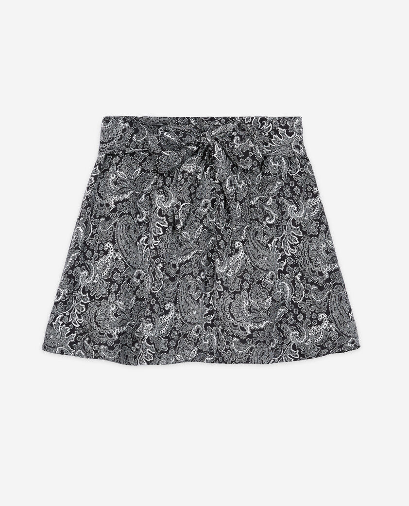 The Kooples WOMEN BLACK WHITE short printed skirt