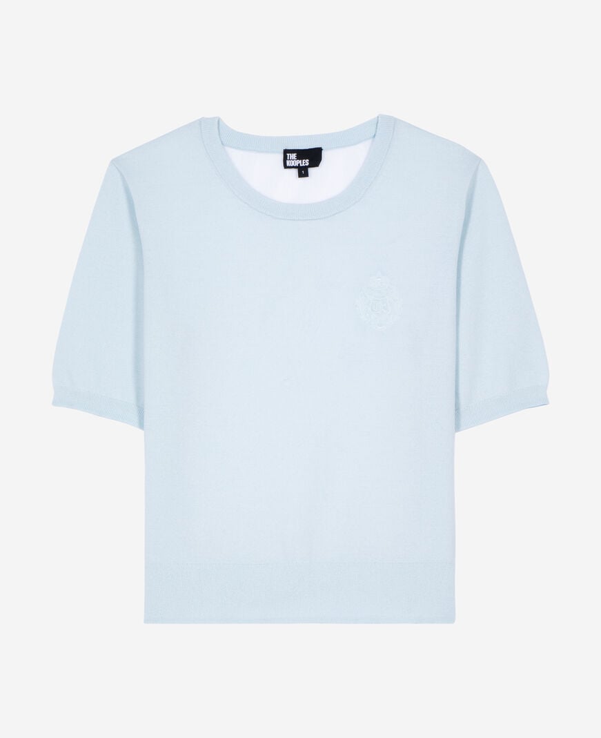 The Kooples FEMME BABY BLUE pull manches courtes bleu clair