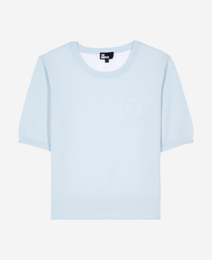 The Kooples FEMME BABY BLUE pull manches courtes bleu clair