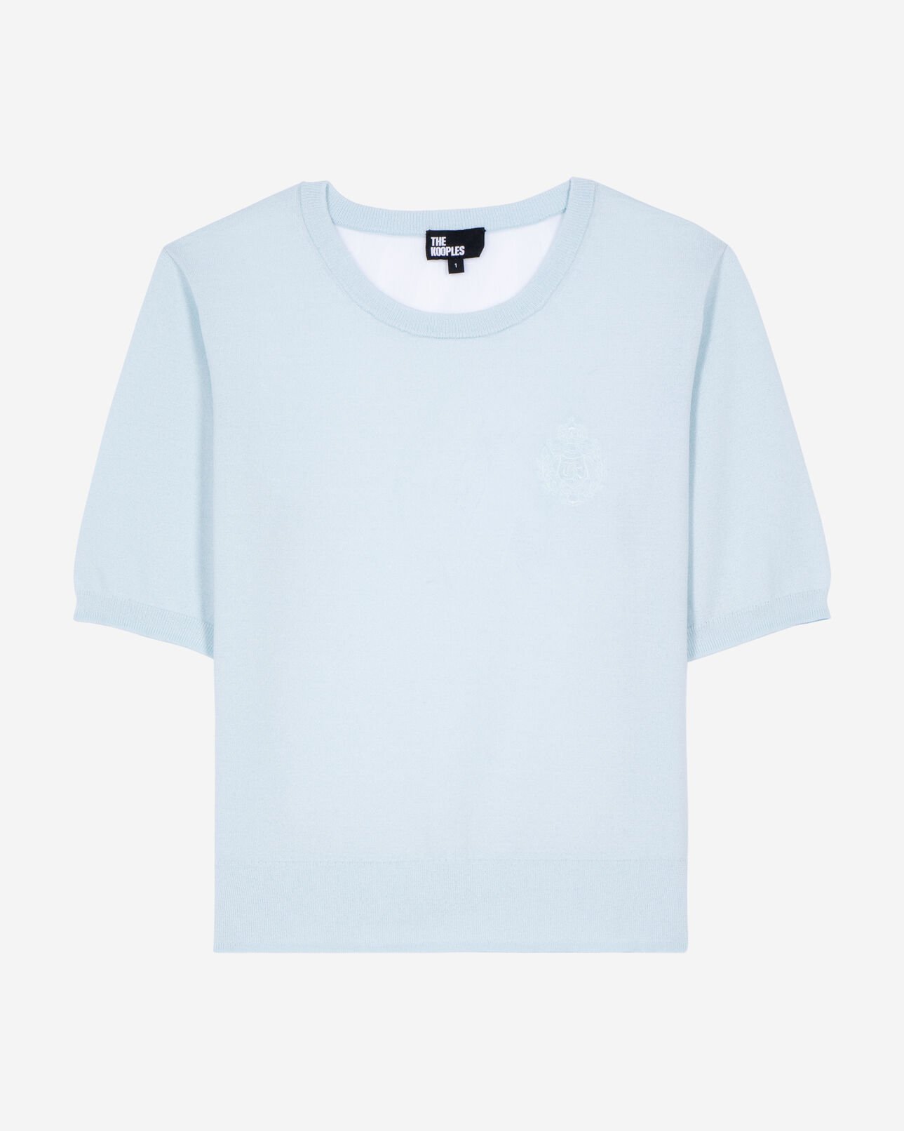 The Kooples DAMEN BABY BLUE kurzärmeliger pullover in hellblau