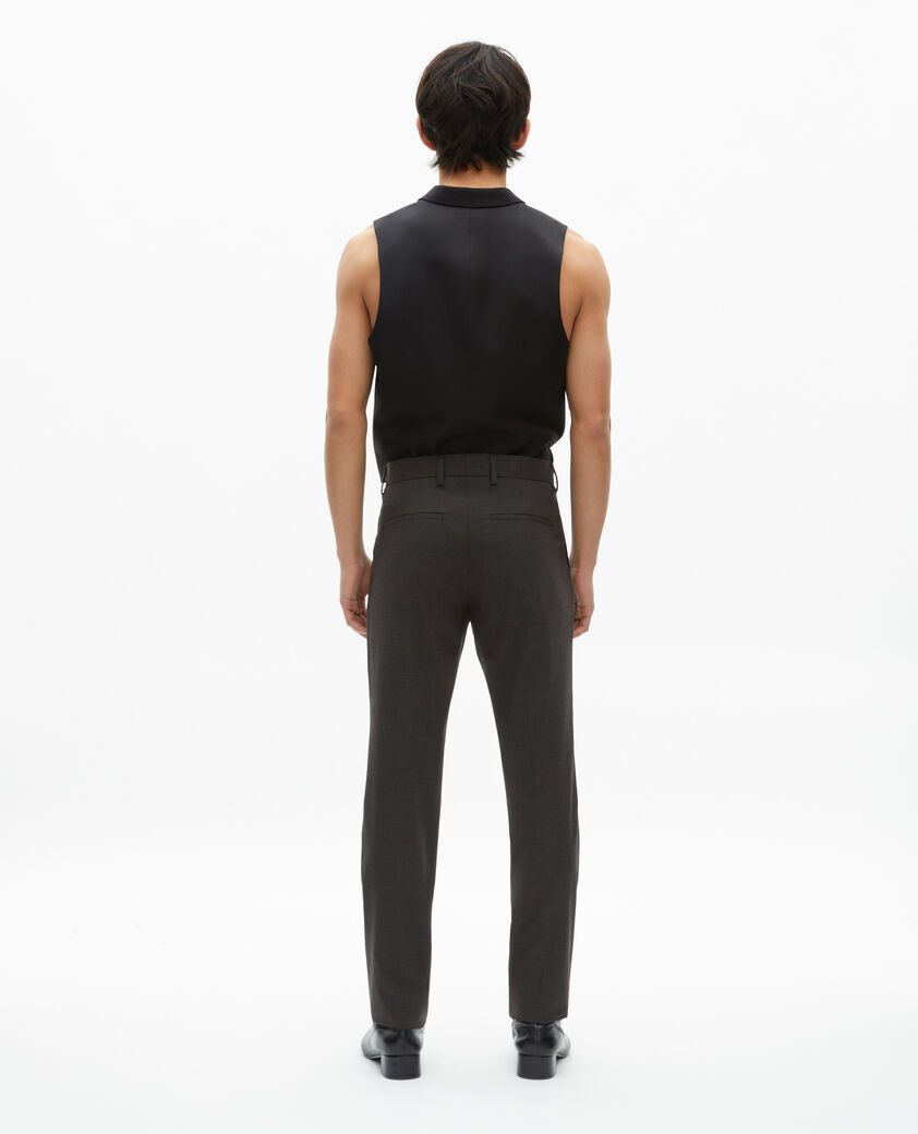 The Kooples HERREN BLACK GREY anzughose aus wollgemisch mikrokaro schwarz