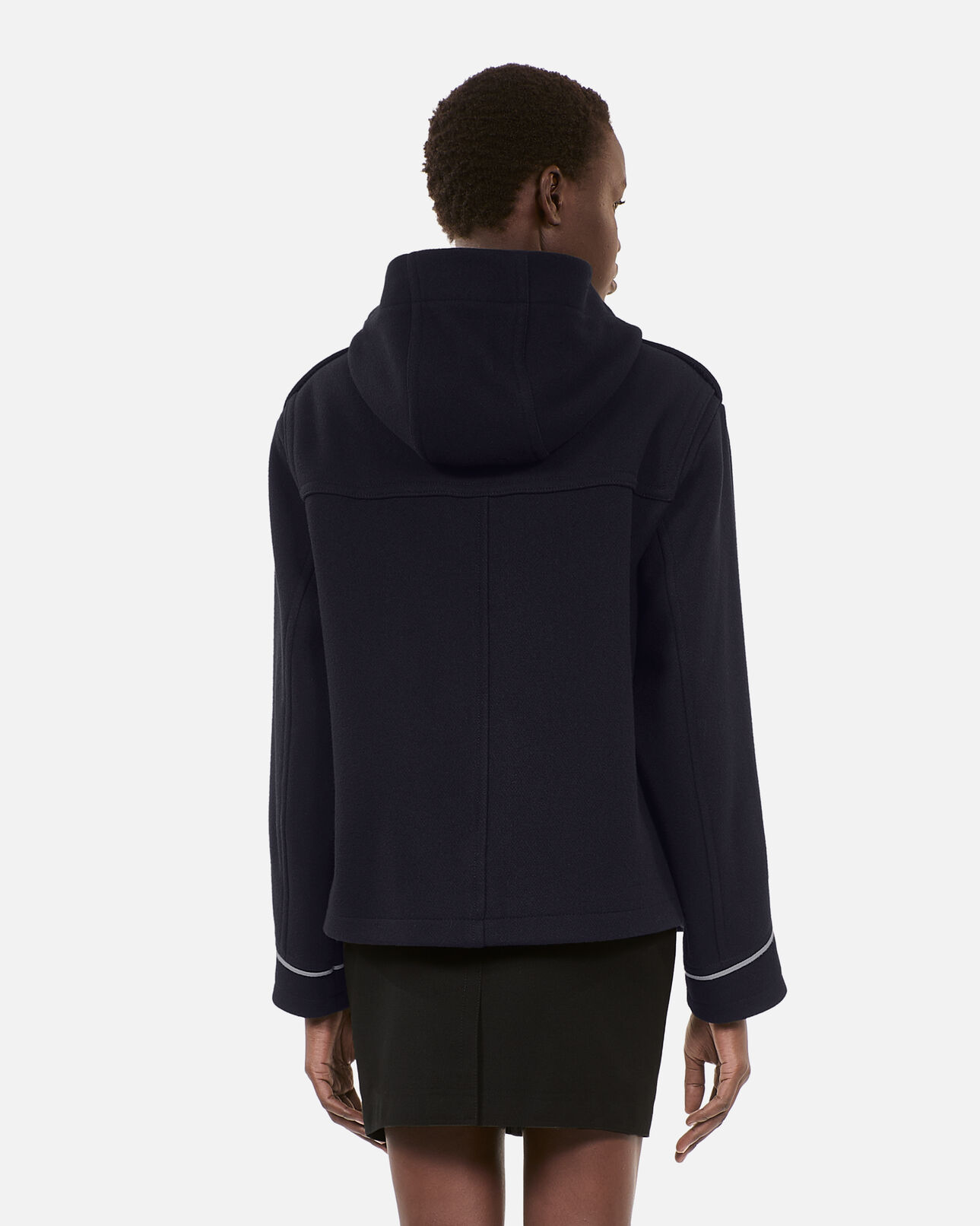 The Kooples WOMEN NAVY navy blue hooded short pea coat