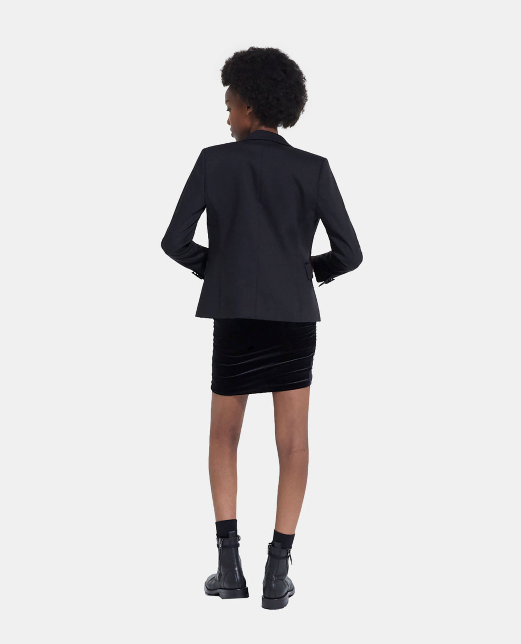 Black wool suit jacket, BLACK, hi-res image number null