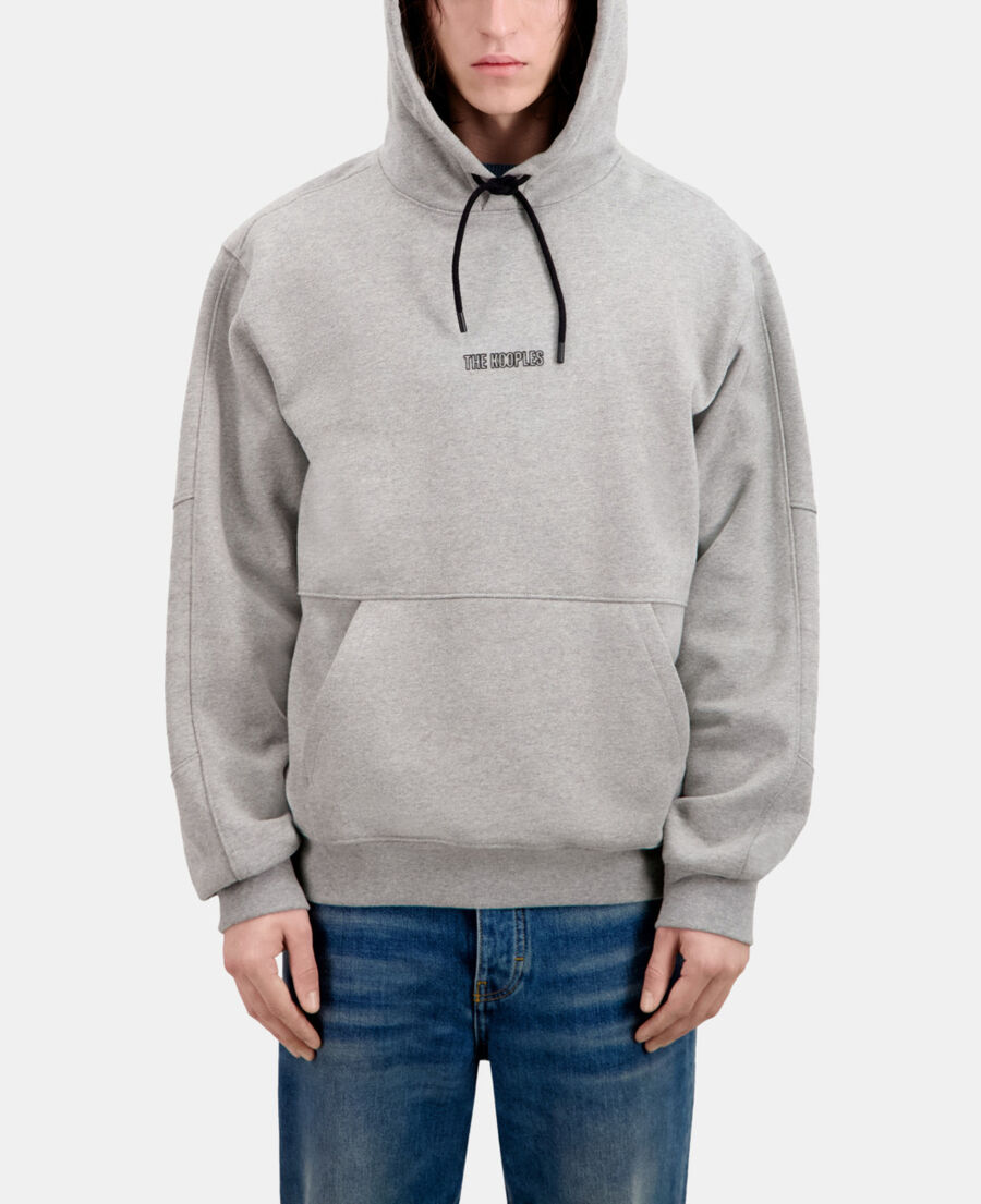 men's grey biker hoodie