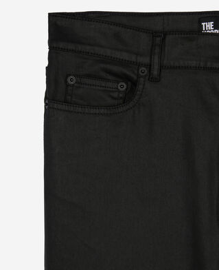 The Kooples HERREN BLACK slim-fit-jeans in lederoptik schwarz