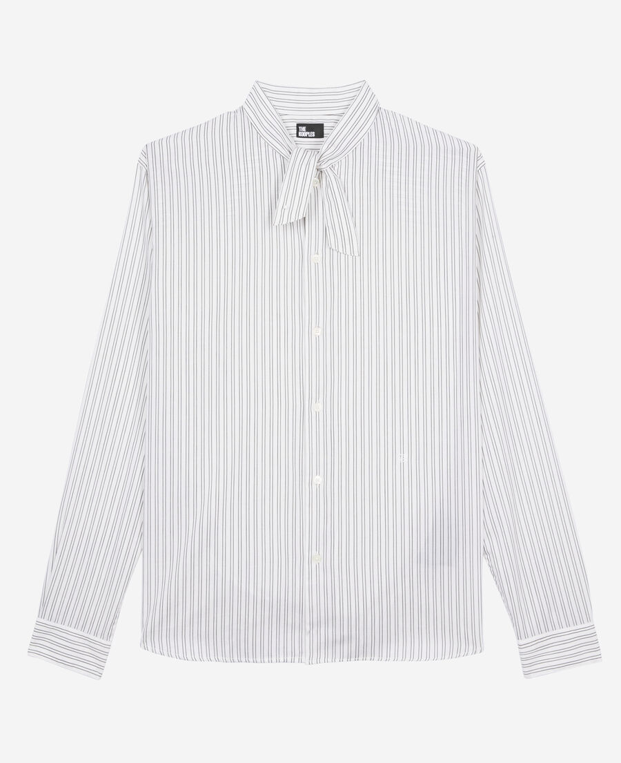 The Kooples HERREN BLACK WHITE hemd mit feinen streifen weiß