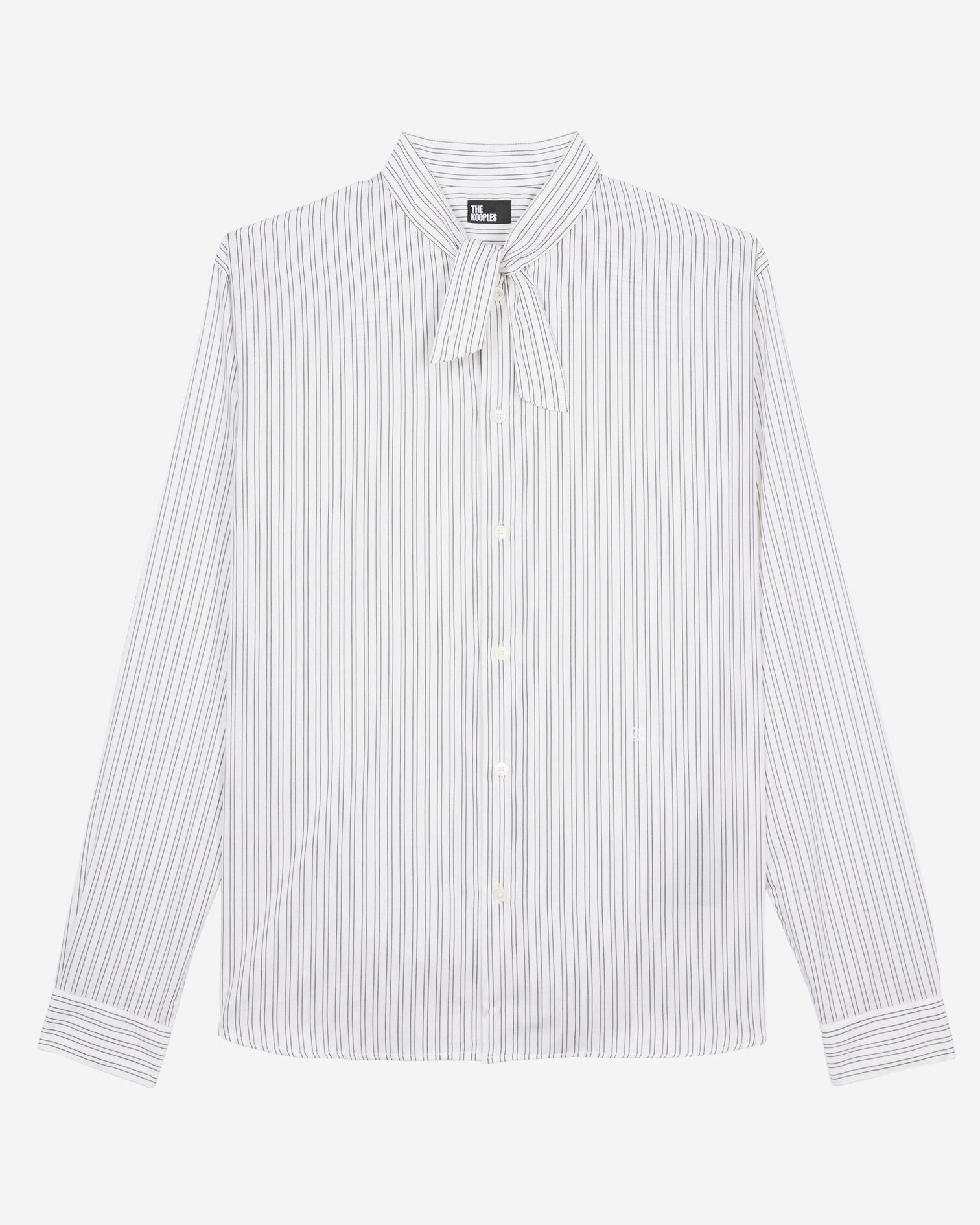 White pinstripe shirt, BLACK WHITE, hi-res image number null