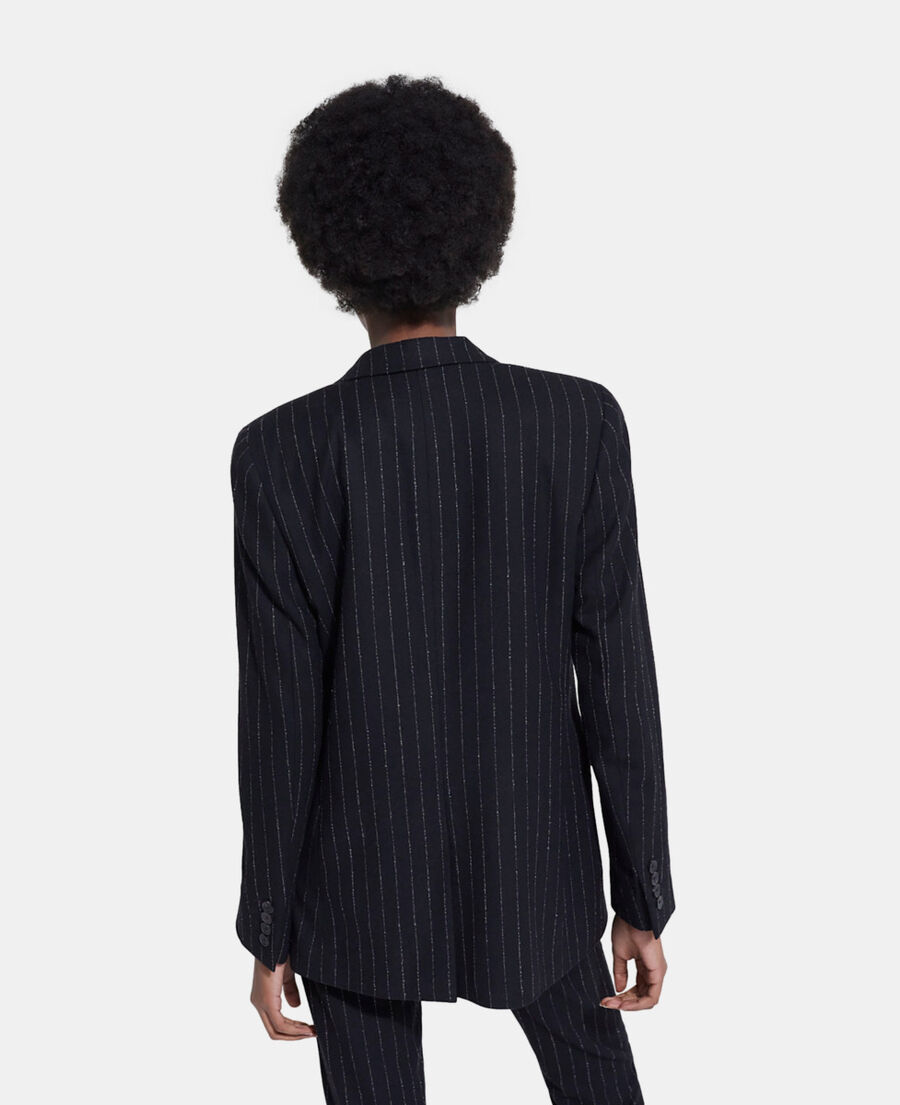 veste de costume en laine rayée