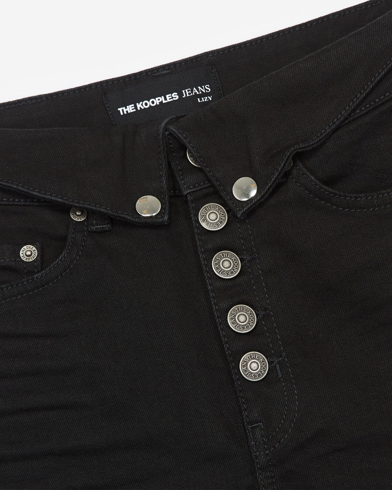 The Kooples FEMME BLACK jean noir revers à la taille
