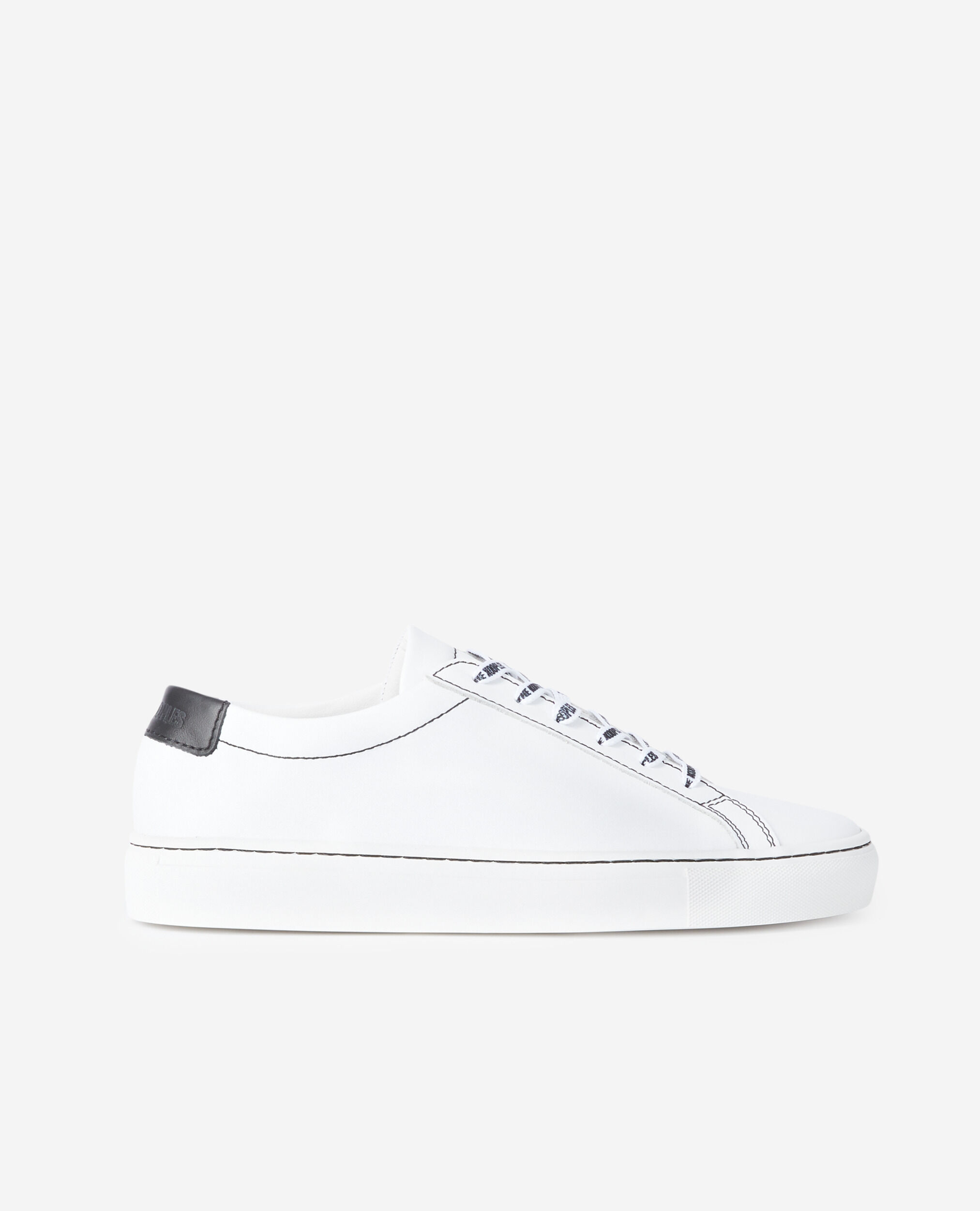 White leather sneakers, WHITE, hi-res image number null