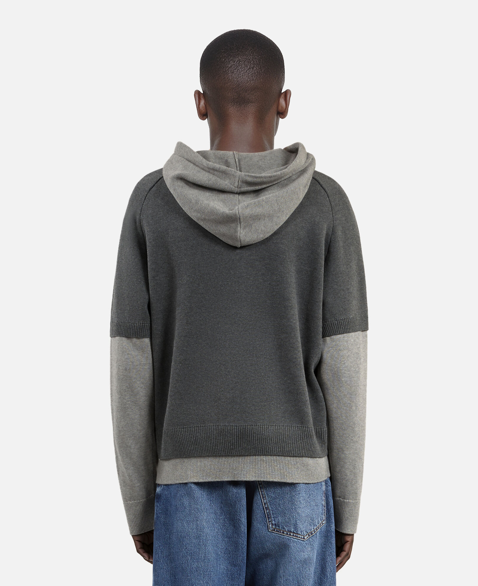 The Kooples HERREN MIDDLE GREY / ANTHRACITE grauer pullover aus baumwolle