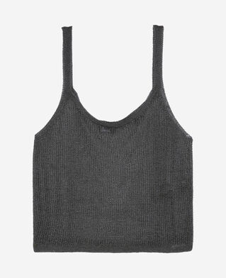 The Kooples FEMME GREY SILVER débardeur effet cotte de maille gris