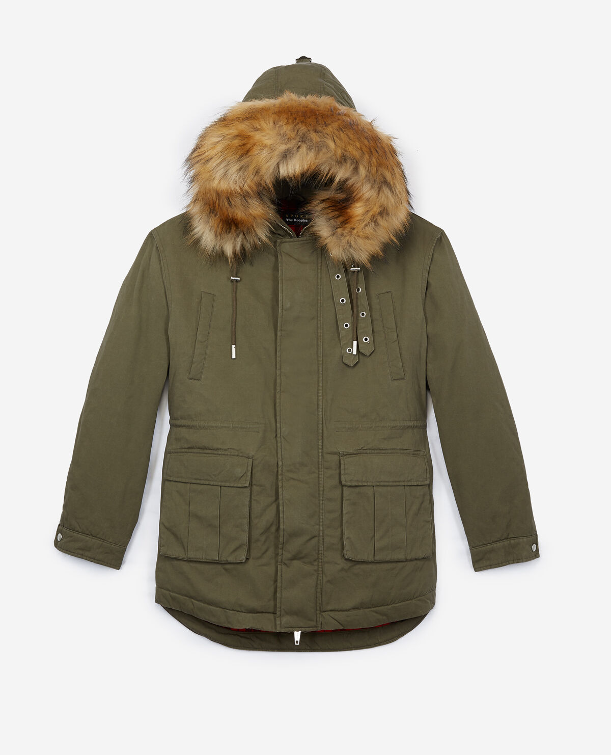 Kooples parka top with fur collar