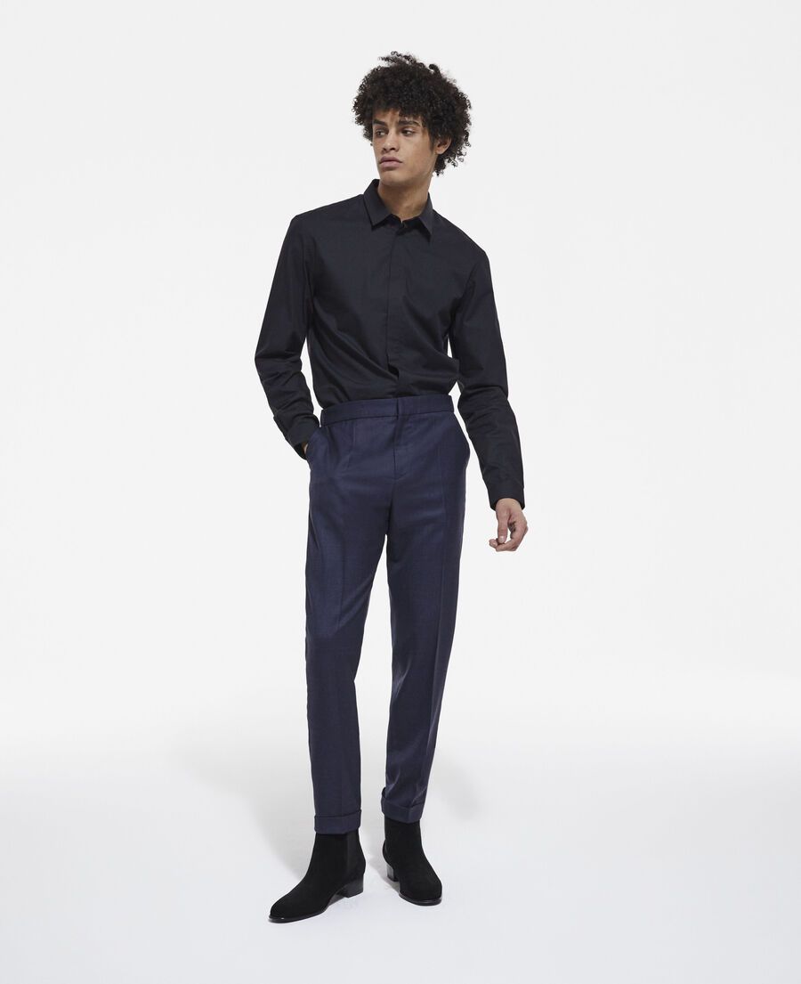 black shirt with classic collar