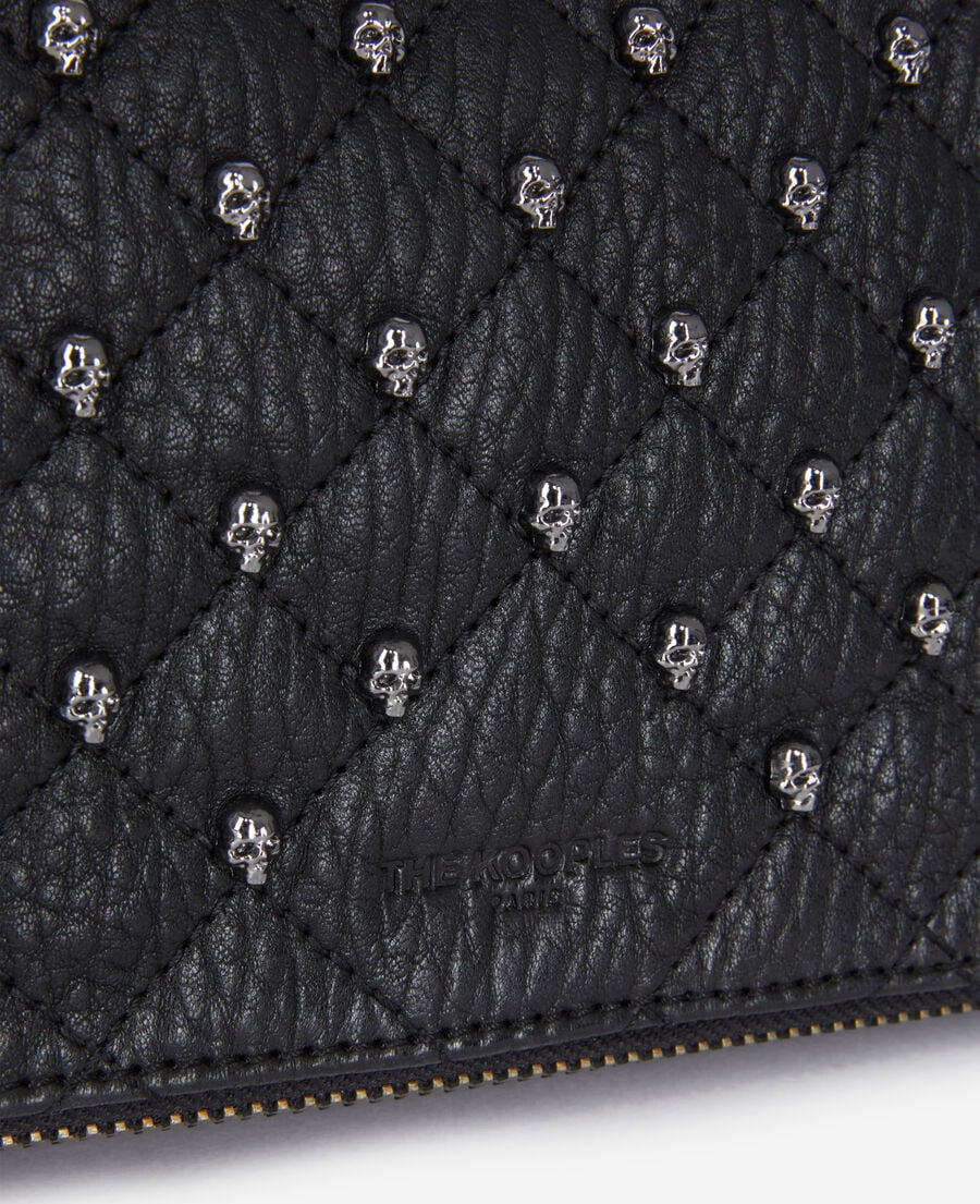 The Kooples F BLACK medium heritage pouch in black leather