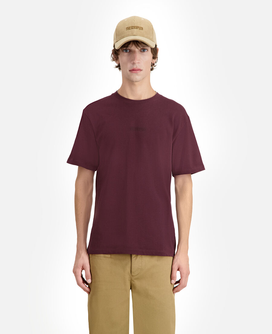 t-shirt homme bordeaux avec logo